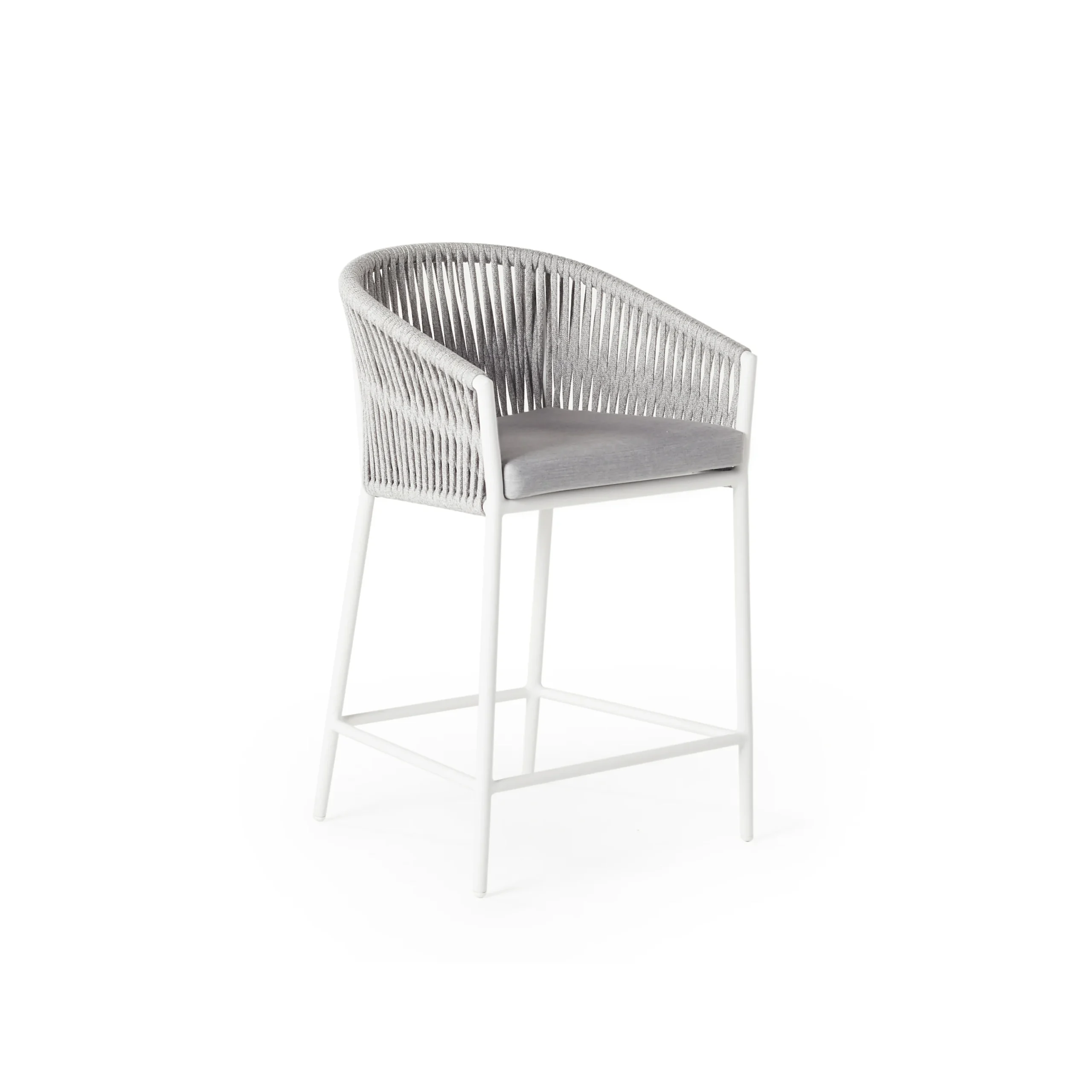 Nusa Counter Chair in White Aluminum