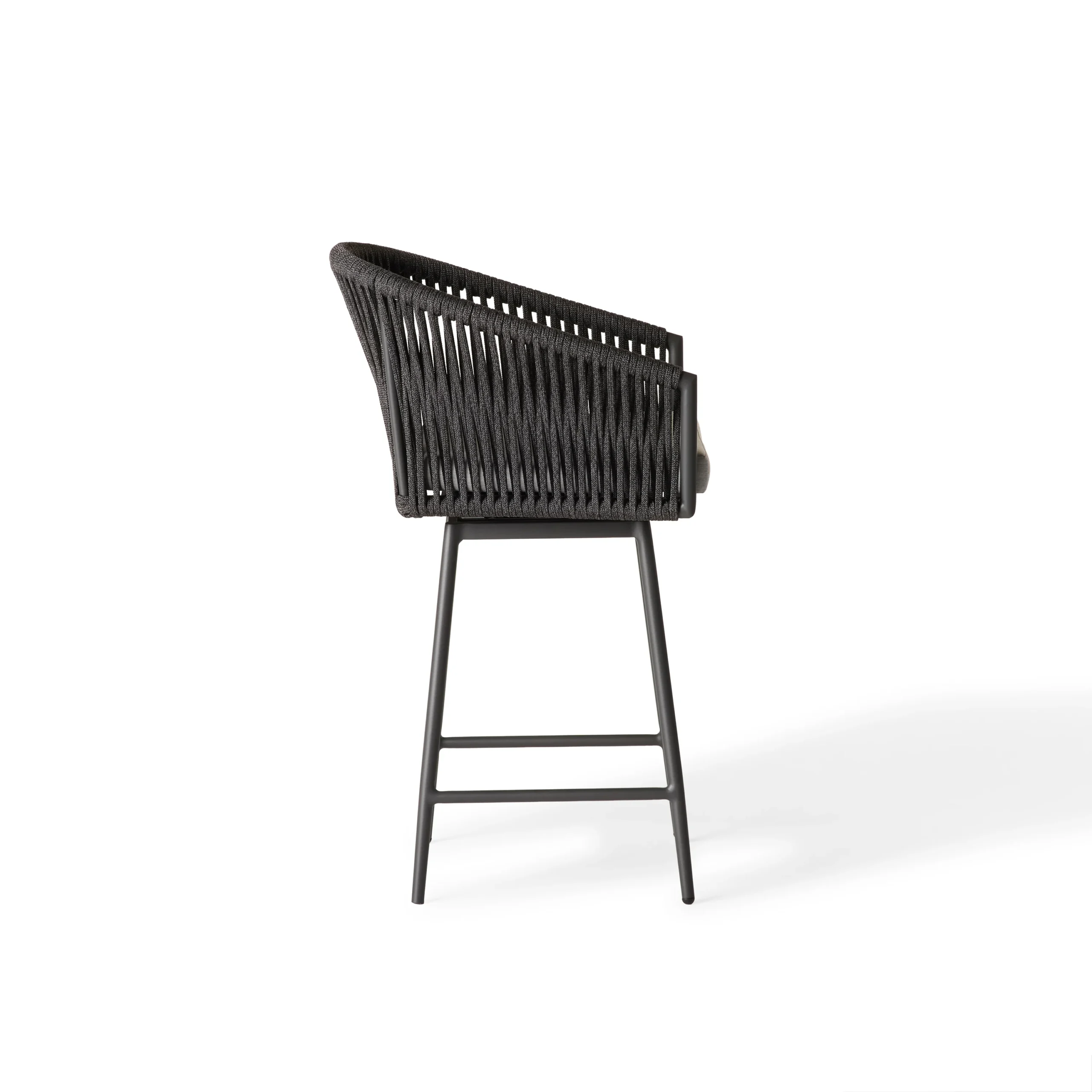 Nusa Swivel Counter Chair in Charcoal Aluminum thumbnail 3