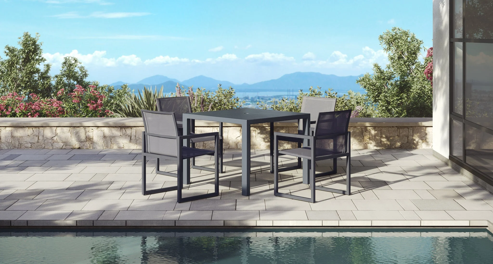 Baba Aluminum Outdoor Dining Set for 4