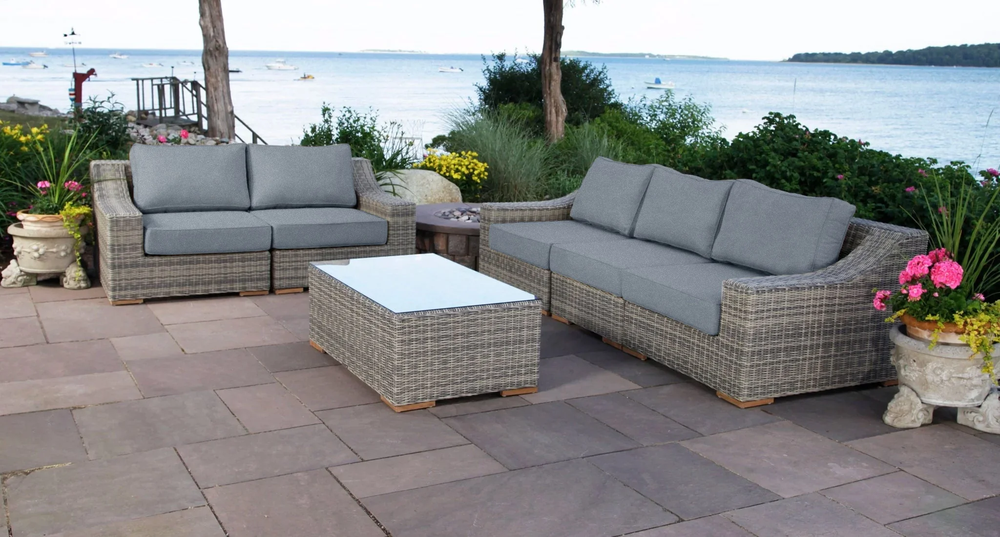 Lotus Outdoor Sofa & Loveseat Set thumbnail 3