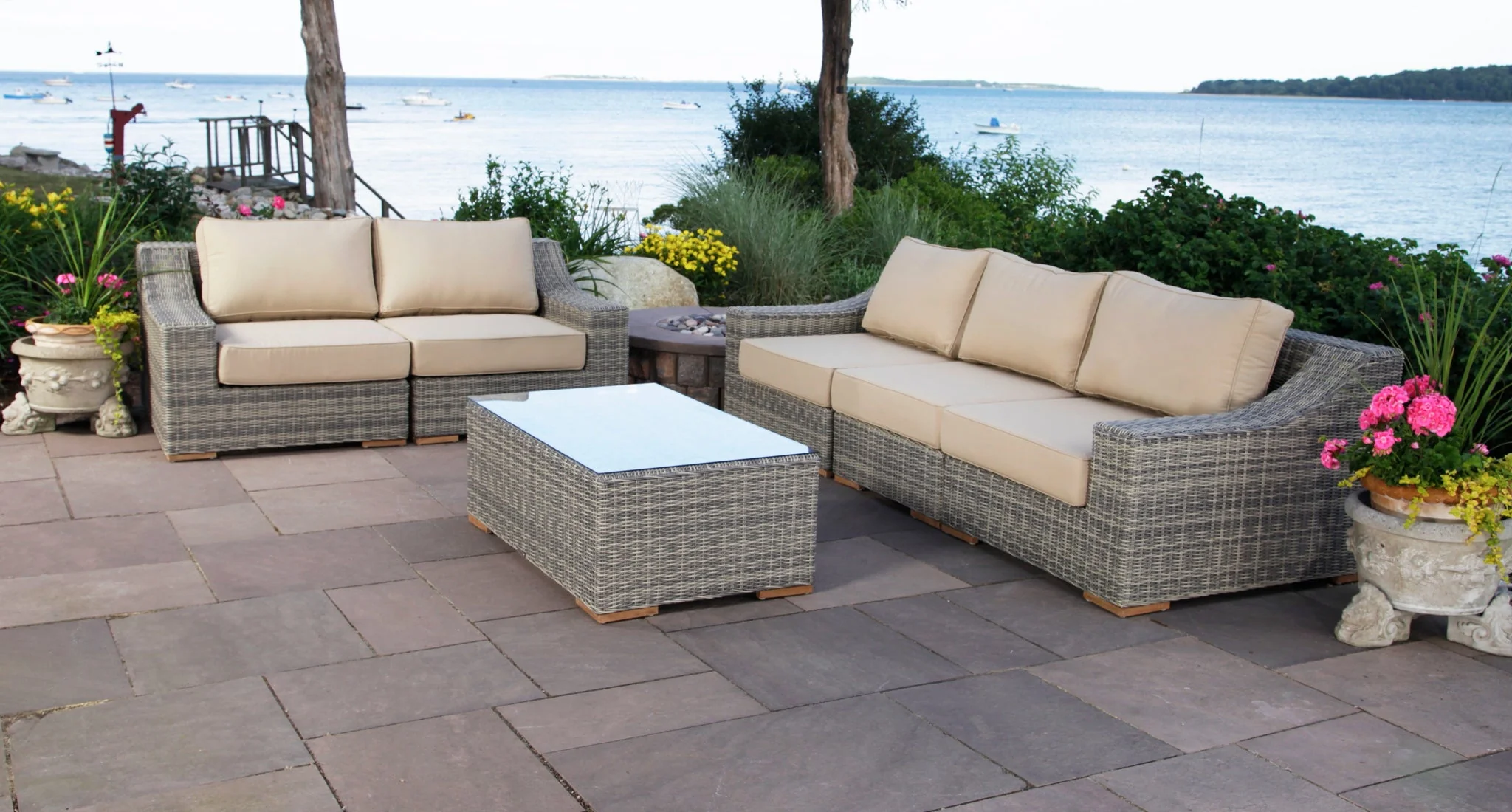 Lotus Outdoor Sofa & Loveseat Set thumbnail 5
