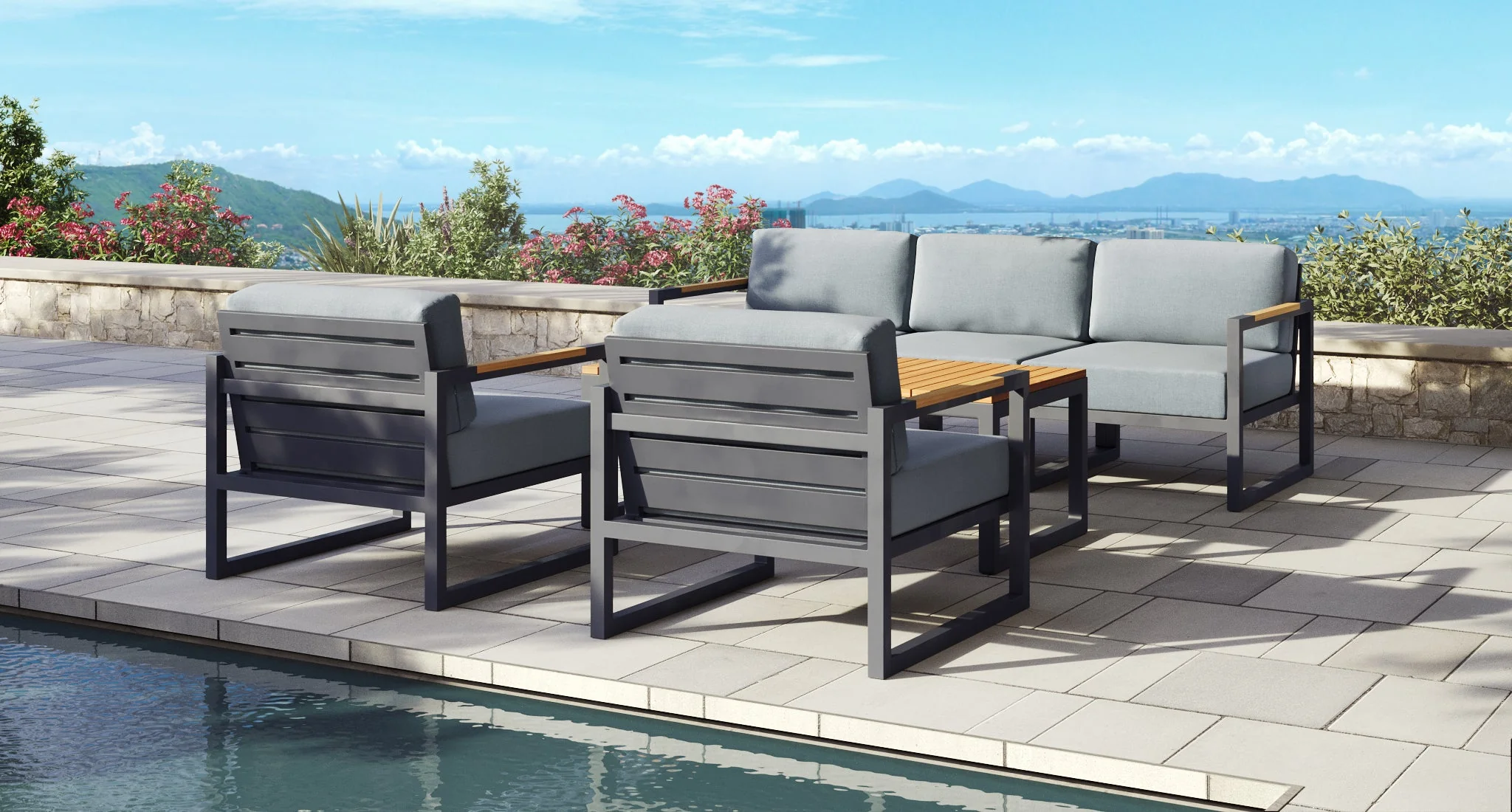 Baba Aluminum Outdoor Sofa & Club Chair Set thumbnail 6