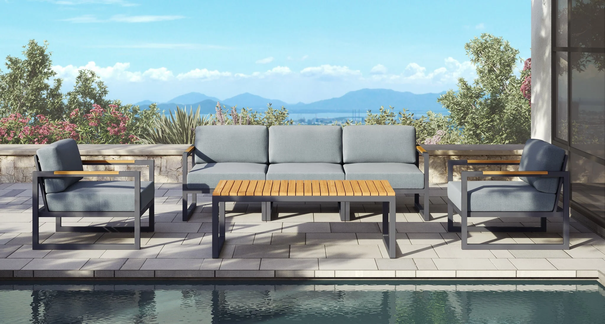 Baba Aluminum Outdoor Sofa & Club Chair Set thumbnail 5