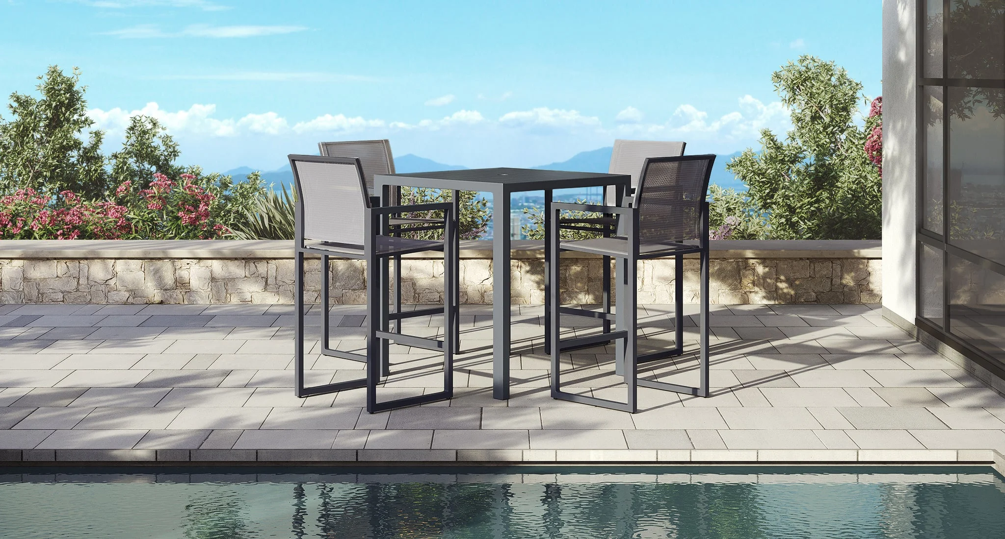 Baba Aluminum Outdoor Bar Chair thumbnail 2
