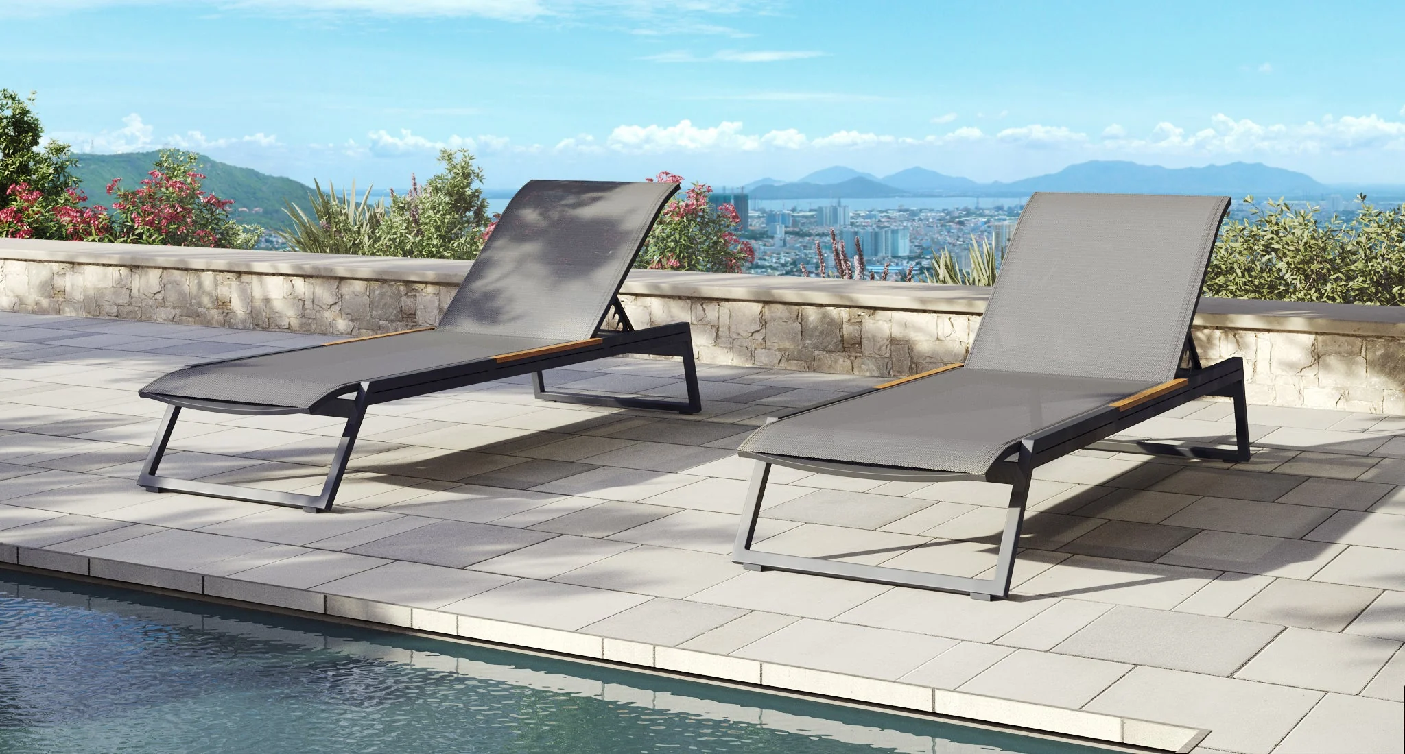 Baba Aluminum Outdoor Lounge Chair Set
