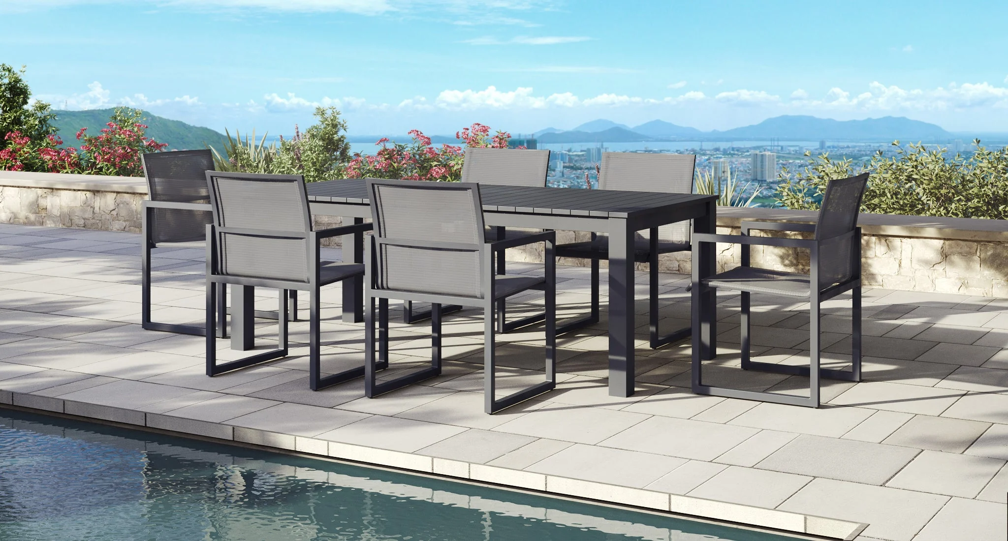 Baba Aluminum Outdoor Dining Set for 6 thumbnail 4