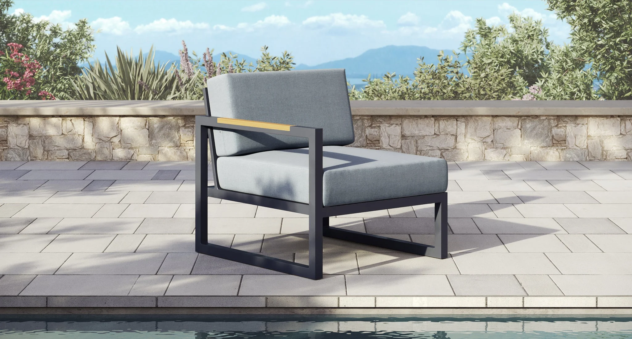 Baba Aluminum Outdoor Loveseat thumbnail 3