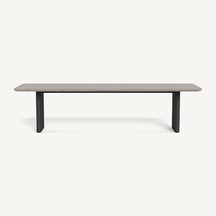 Riverside Aluminum Stone Dining Table 120"