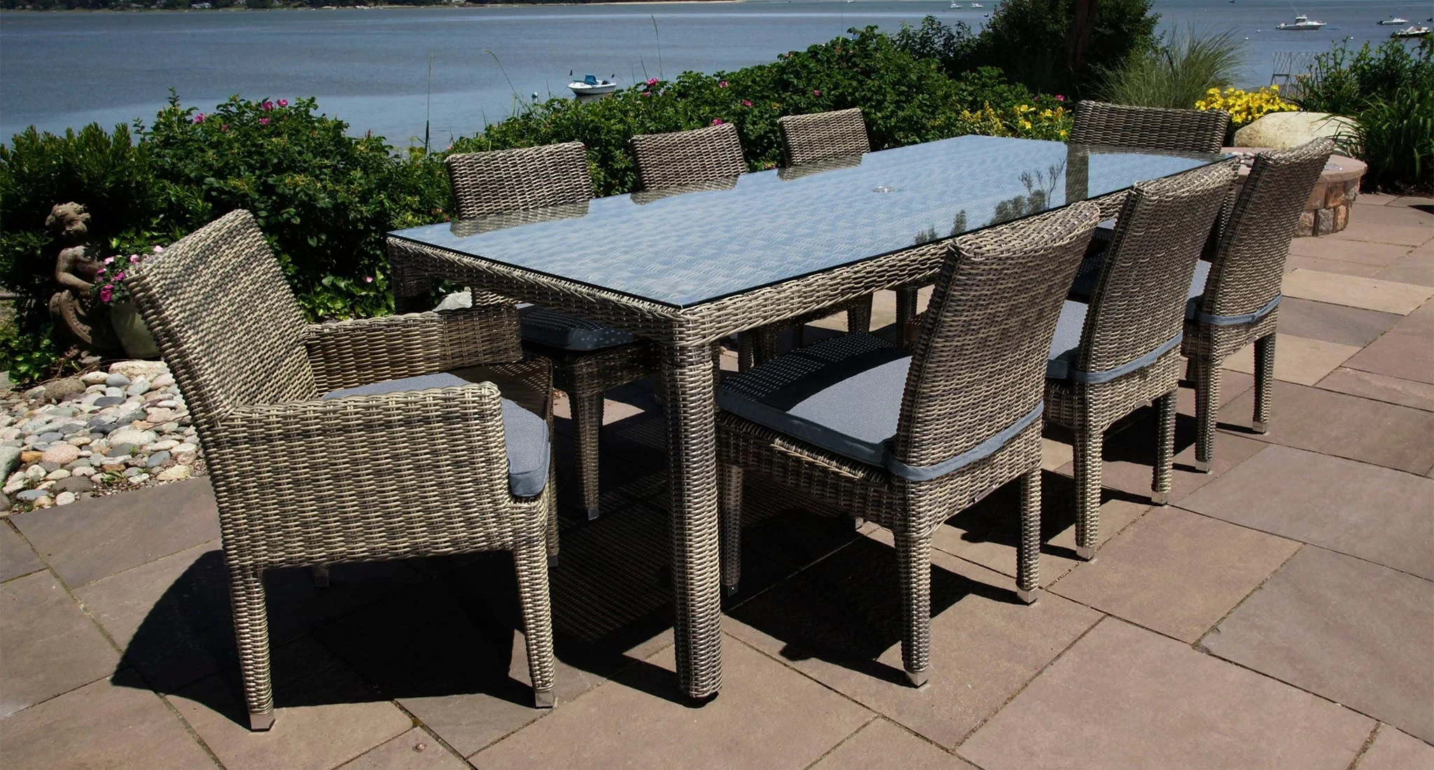 Lotus Outdoor Dining Set for 8 thumbnail 3