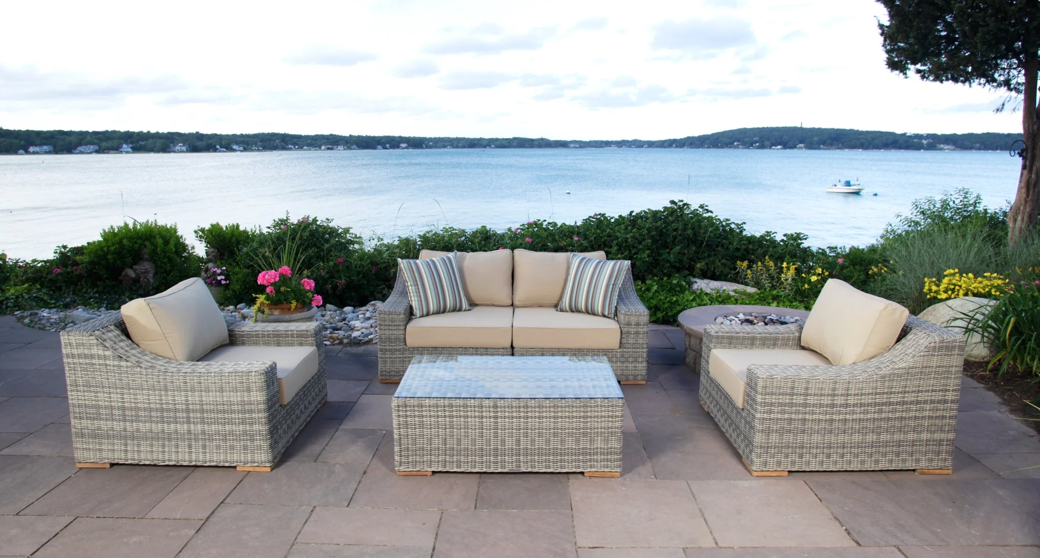 Lotus Outdoor Loveseat & Club Chair Set
