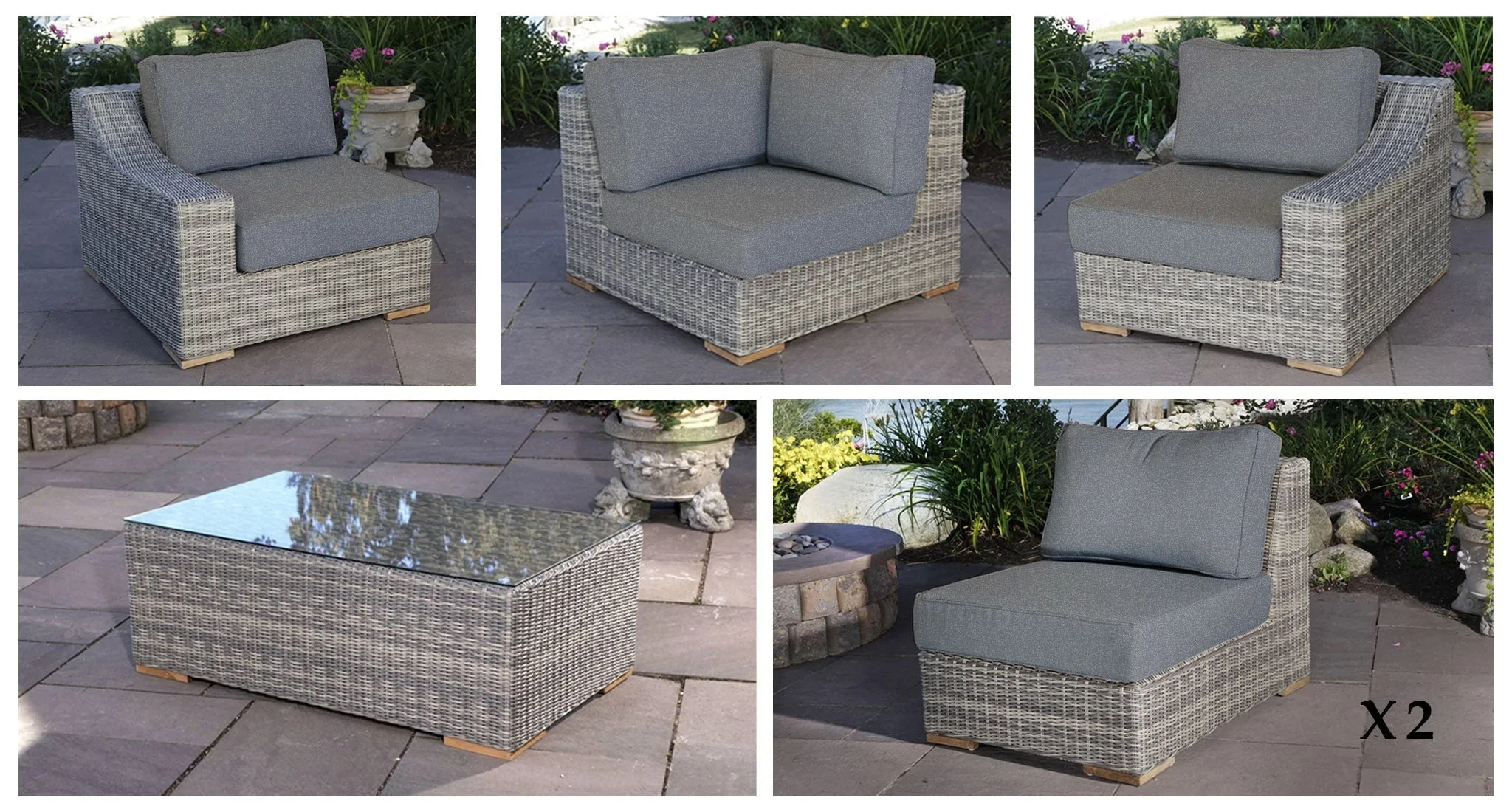Lotus Outdoor Sectional With Extender thumbnail 7