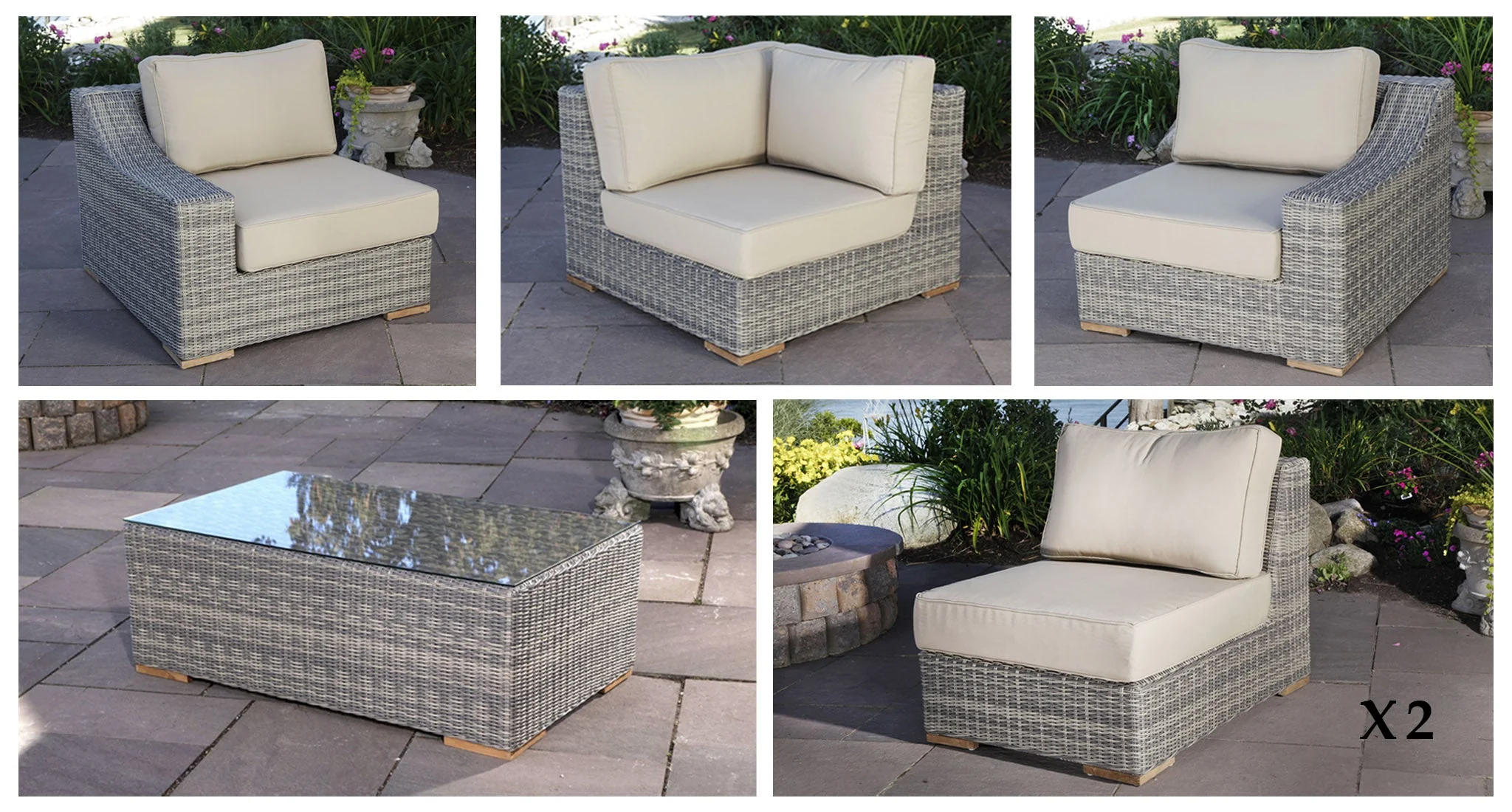 Lotus Outdoor Sectional With Extender thumbnail 5