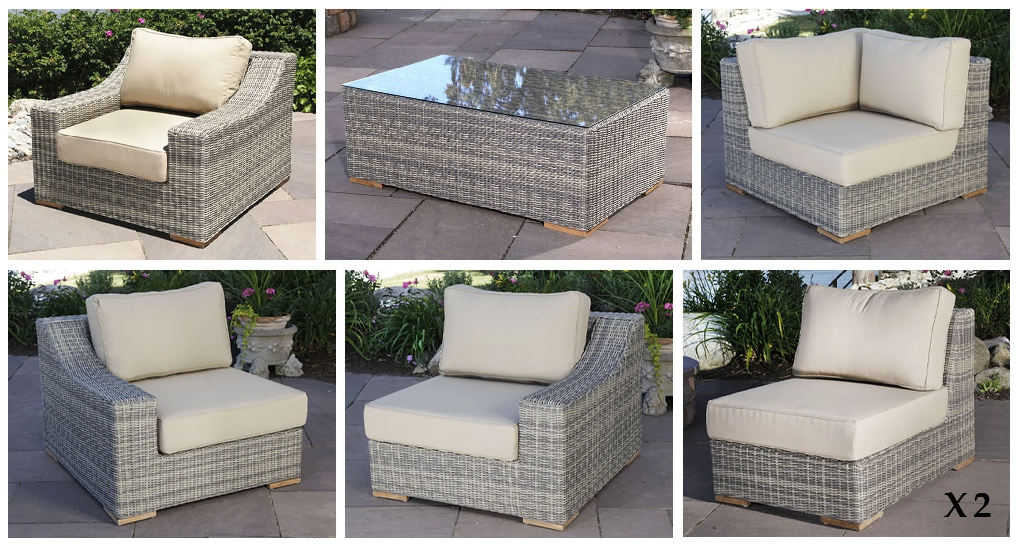 Lotus Outdoor Sectional Set thumbnail 3
