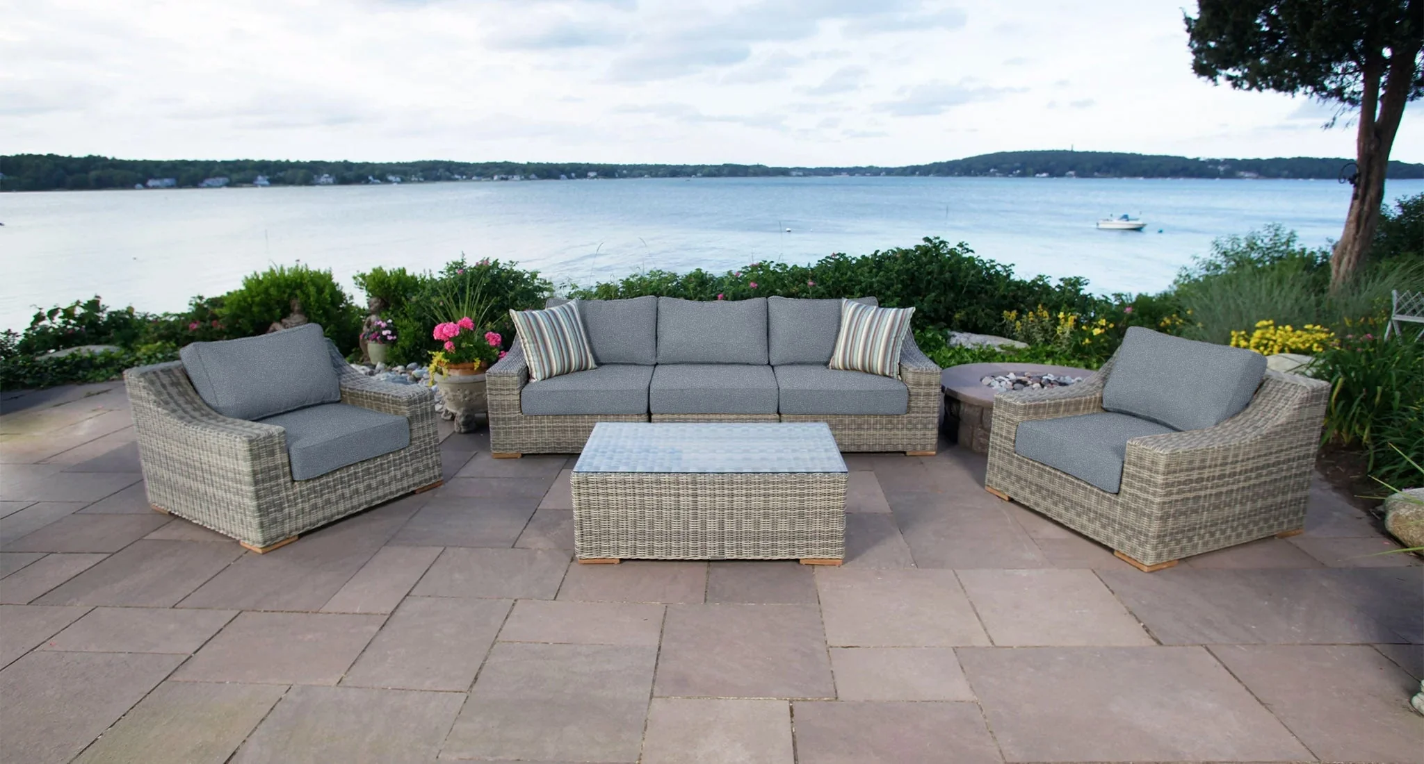 Lotus Outdoor Sofa & Club Chair Set thumbnail 3