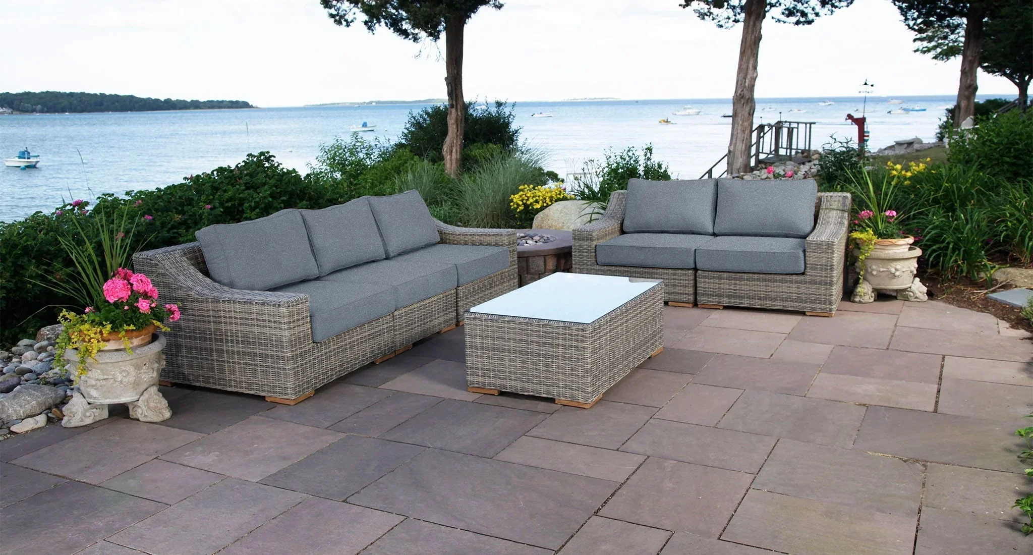 Lotus Outdoor Sofa & Loveseat Set thumbnail 6
