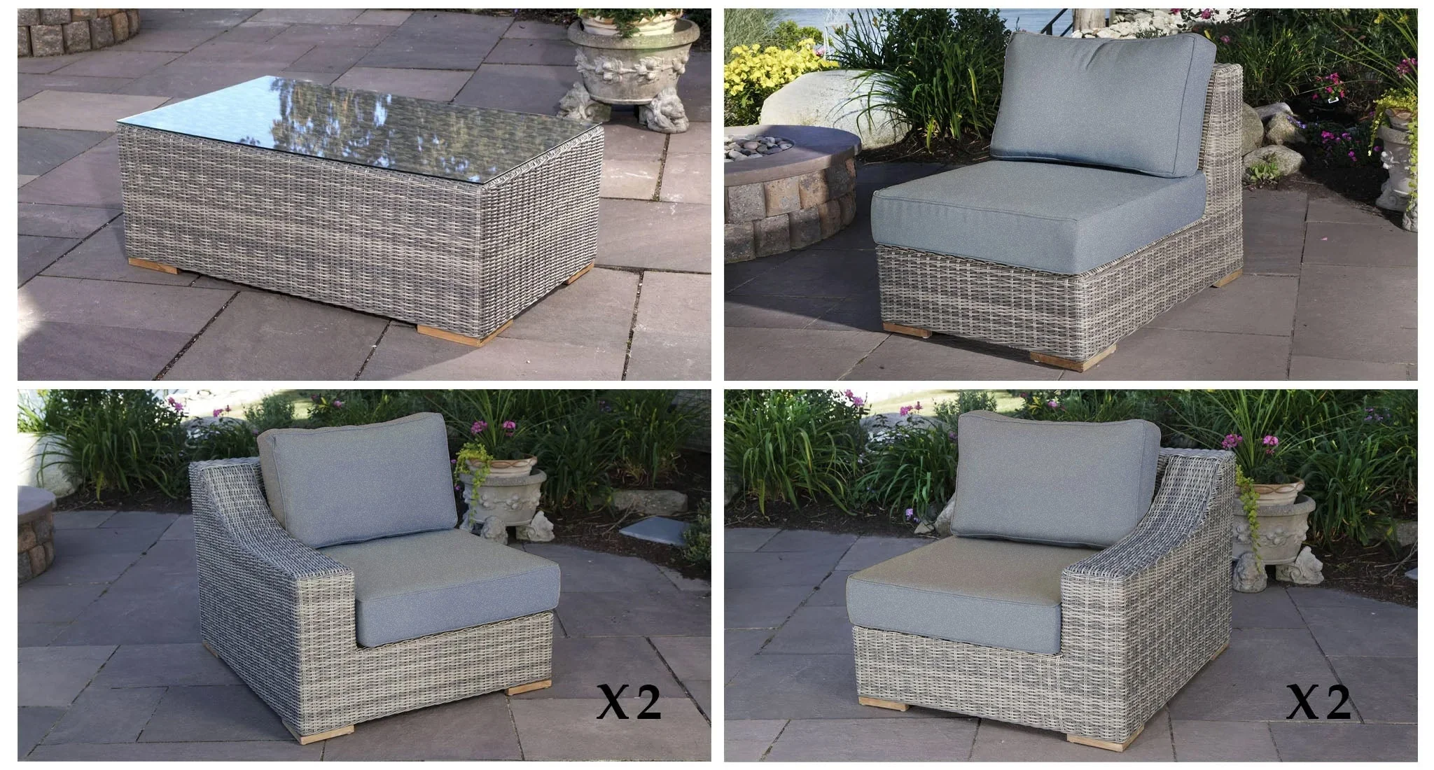 Lotus Outdoor Sofa & Loveseat Set thumbnail 2