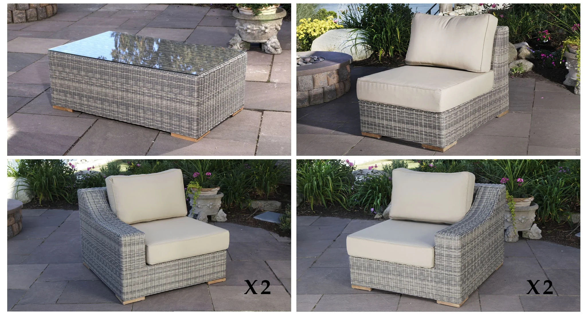 Lotus Outdoor Sofa & Loveseat Set thumbnail 4
