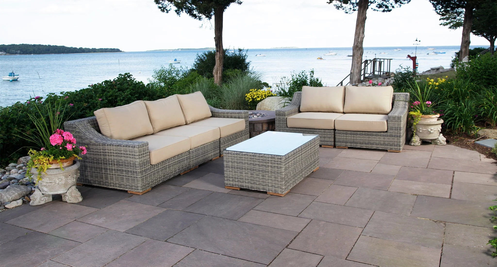 Lotus Outdoor Sofa & Loveseat Set