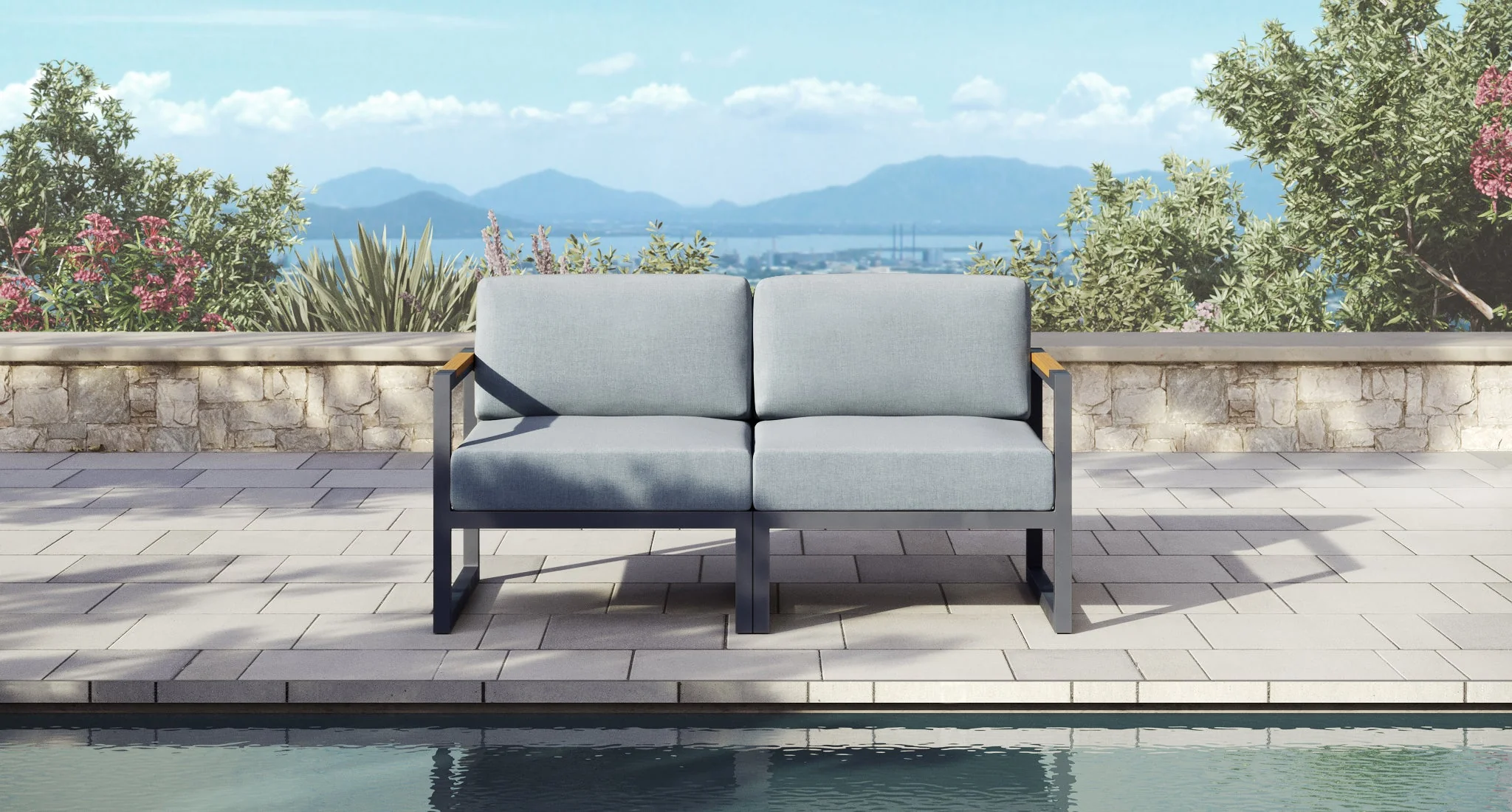 Baba Aluminum Outdoor Loveseat