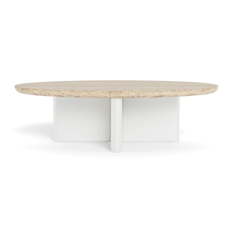 Riverside Aluminum Oval Stone Coffee Table thumbnail 3