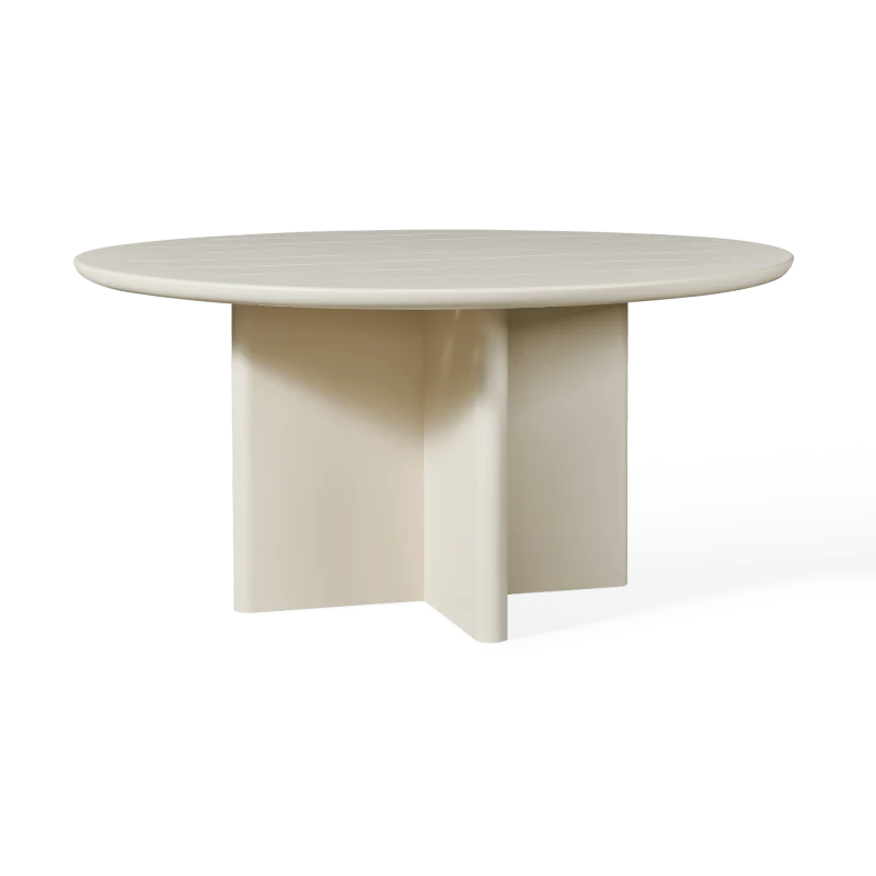 Riverside Aluminum Slatted Round Dining Table 60" thumbnail 4