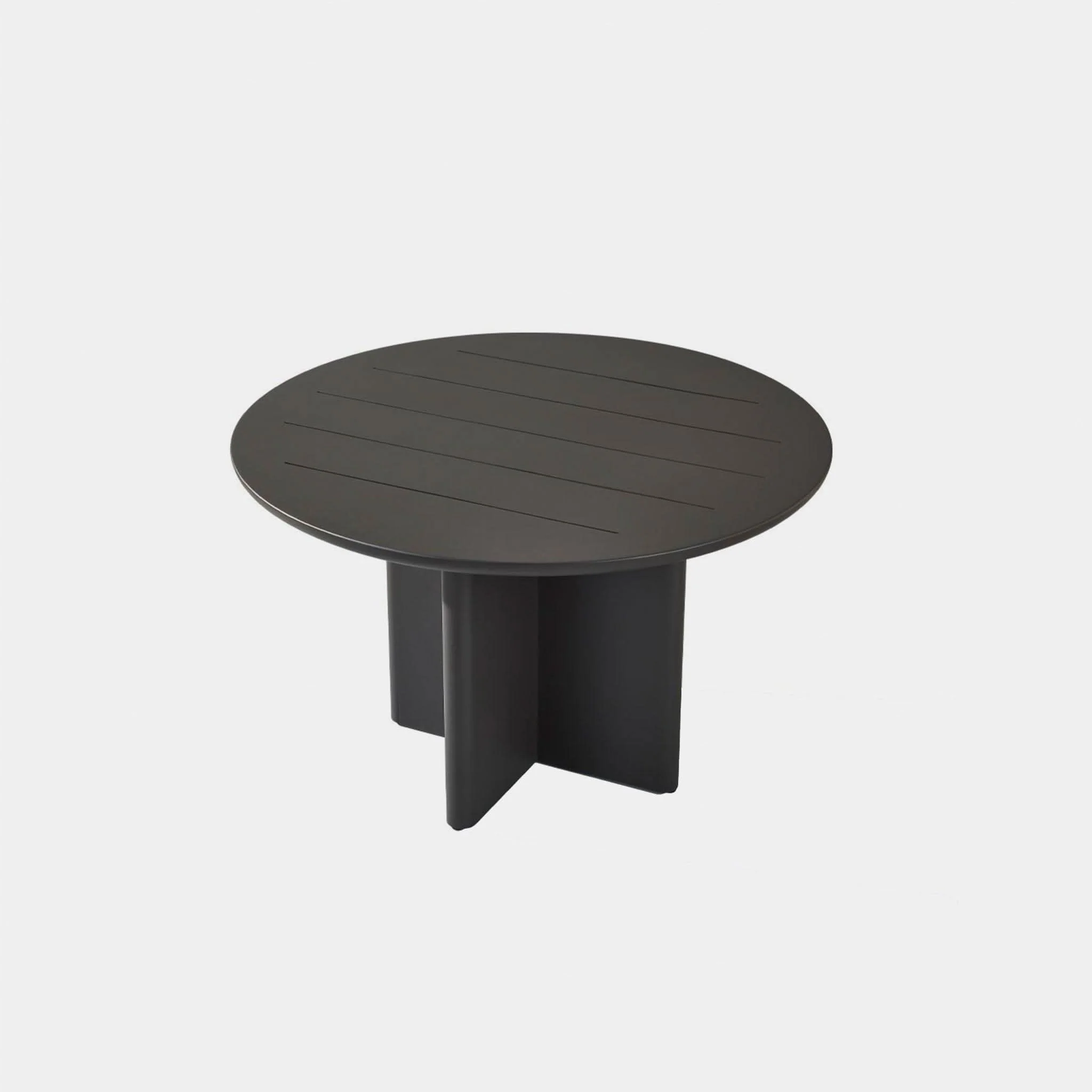 Riverside Aluminum Slatted Round Dining Table 48" thumbnail 4