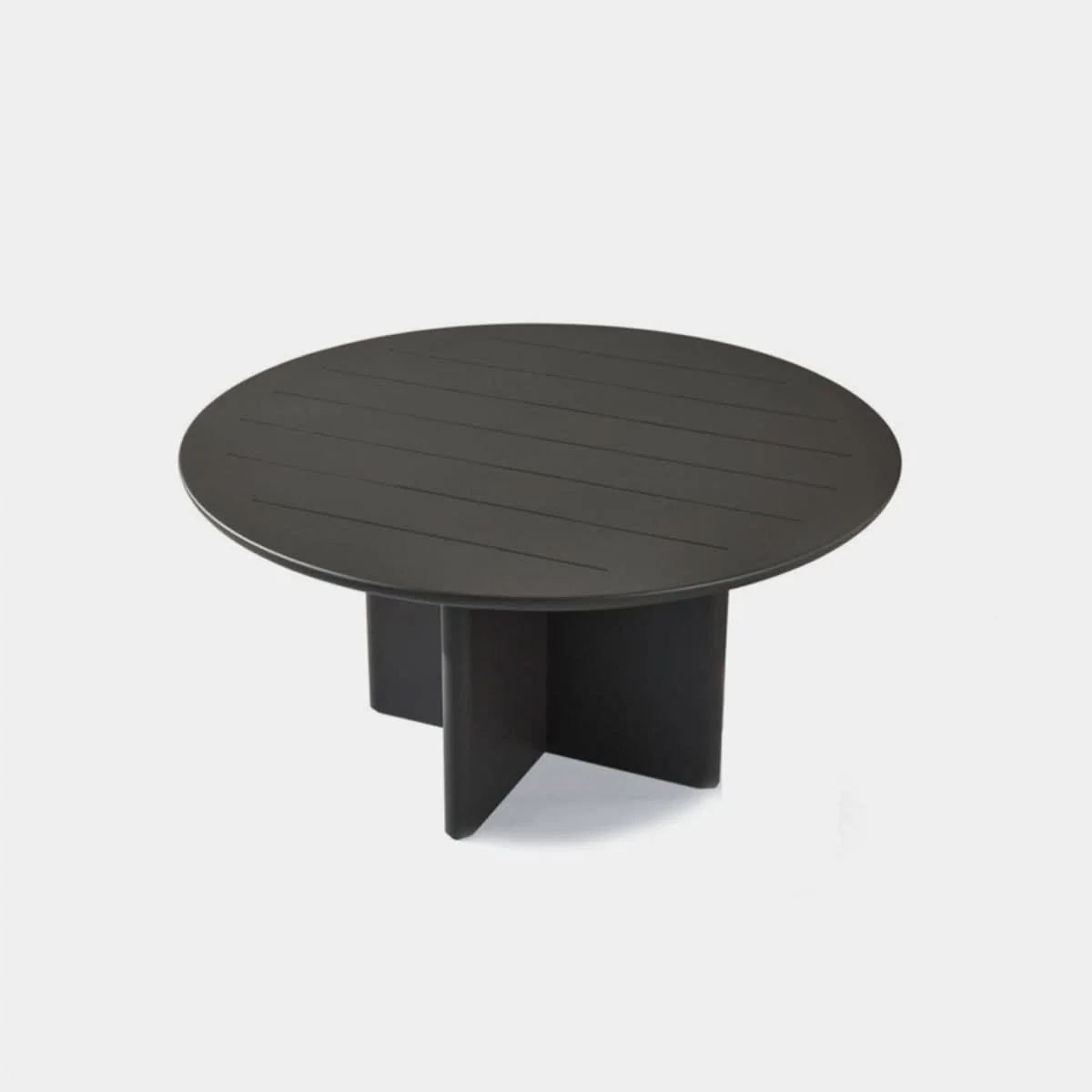 Riverside Aluminum Slatted Round Dining Table 60" thumbnail 3