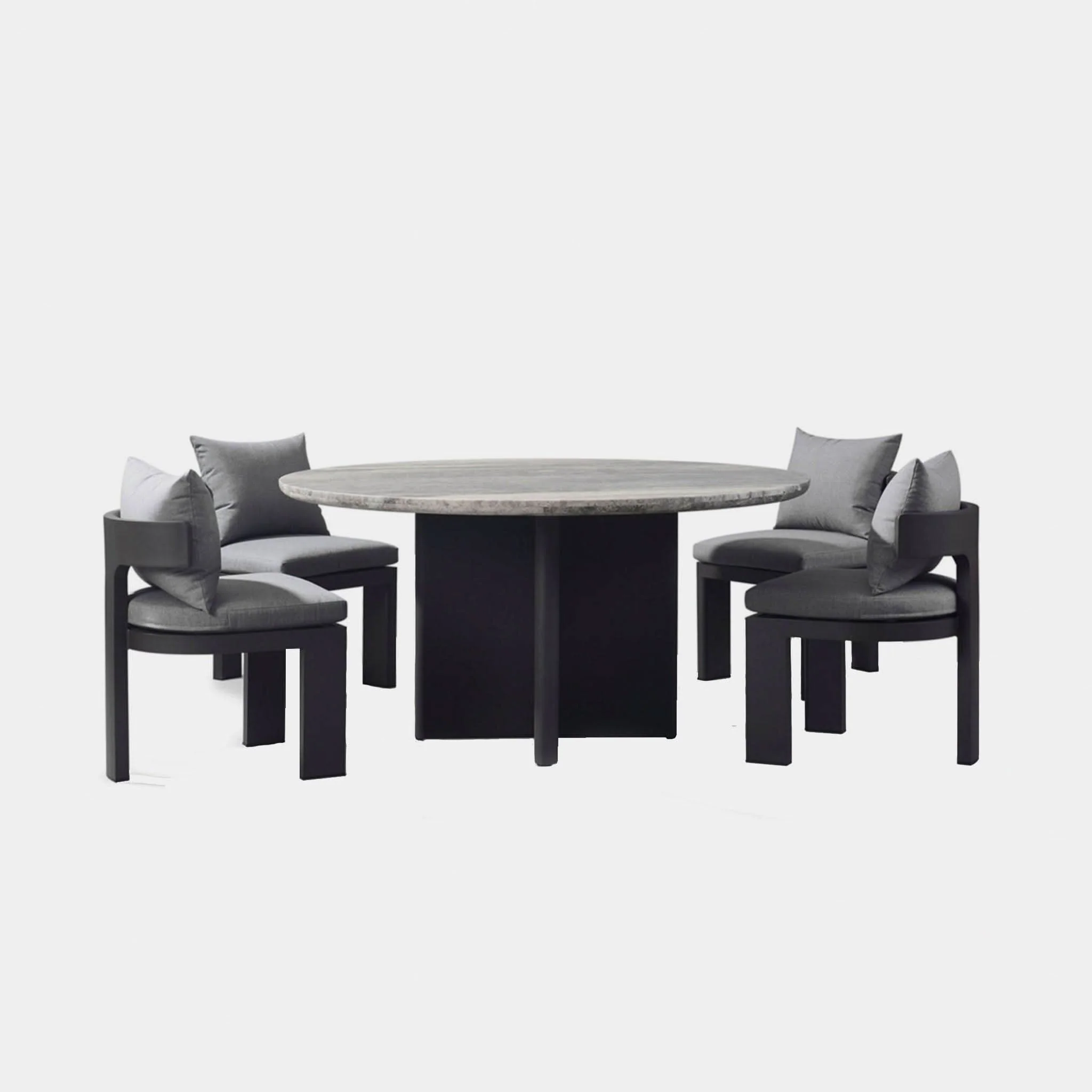 Riverside Aluminum Stone Round Dining Table 60" thumbnail 6